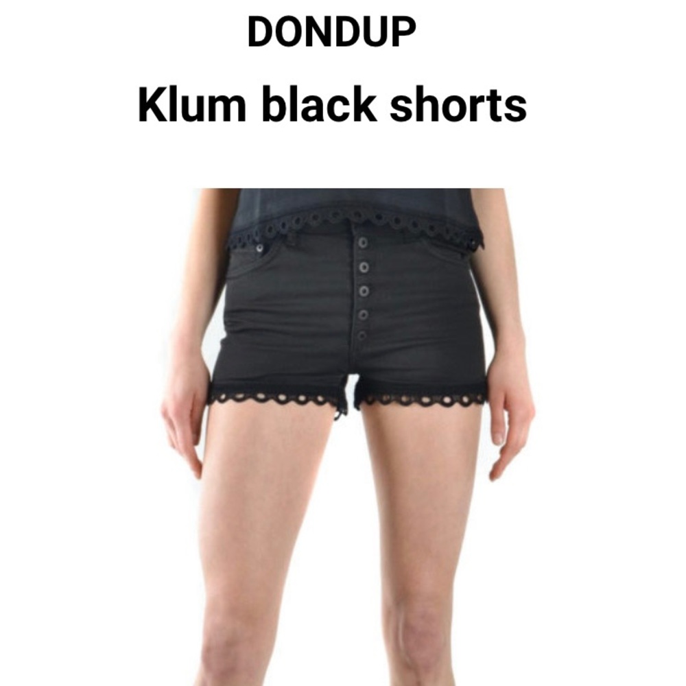 Dondup black denim shorts